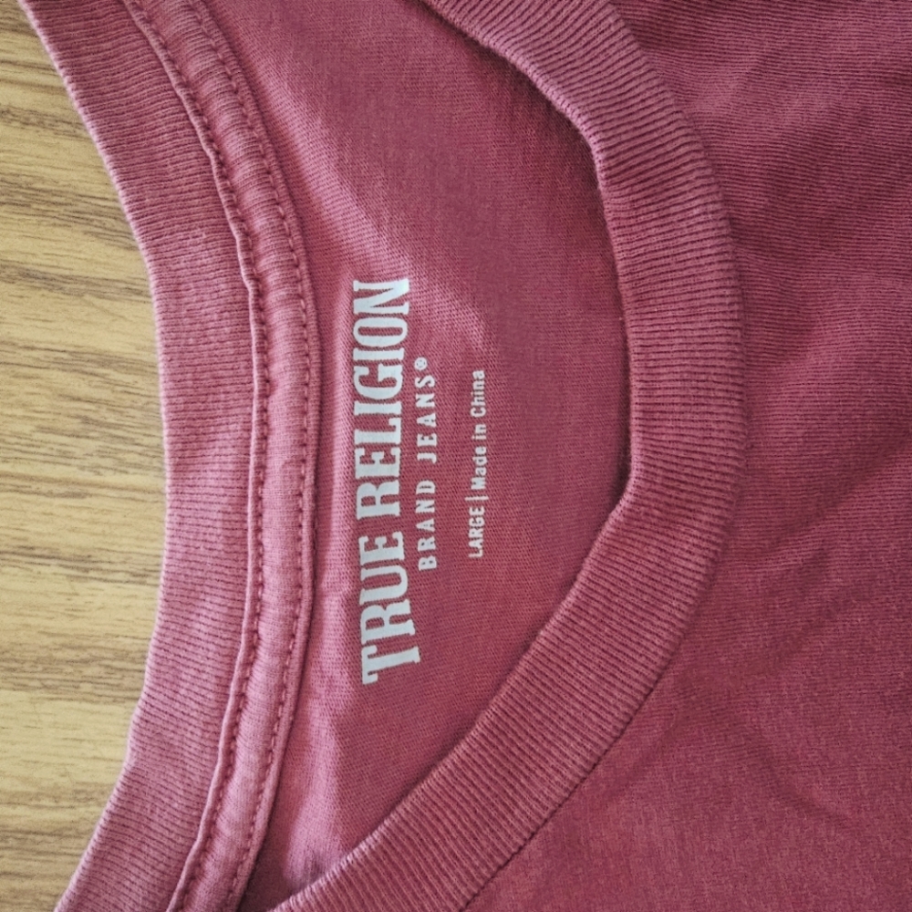 TRUE RELIGION WOMEN"S RED GRAFIT TEE SIZE L - Picture 4 of 6